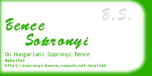 bence sopronyi business card